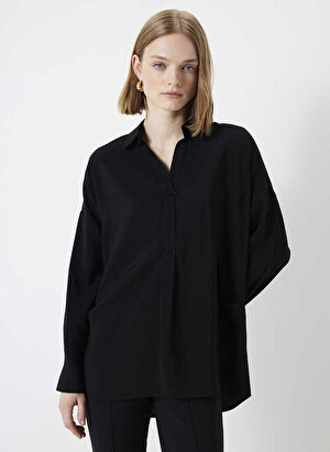 İpekyol Gömlek Yaka Siyah Kadın Bluz IS1240025133001