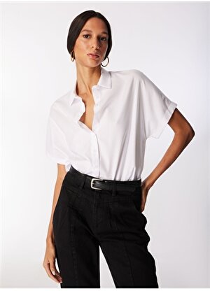 Network Basic Gömlek Yaka Beyaz Kadın Gömlek 1091223