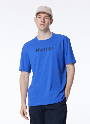 Calvin Klein Bisiklet Yaka Mavi Erkek T-Shirt 000NM2567ECEI