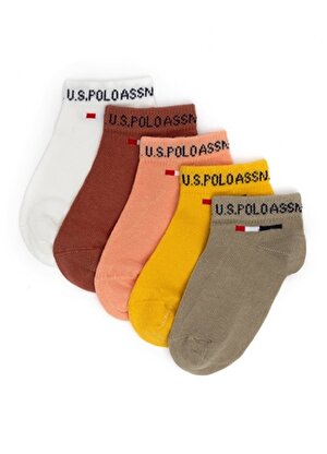 U.S. Polo Assn. Haki Erkek Patik Çorap EC02-IY24 5'Lİ