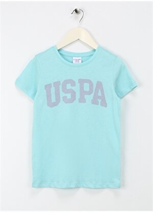 U.S. Polo Assn. Açık Turkuaz Kız Çocuk T-Shirt KEAN-IY24