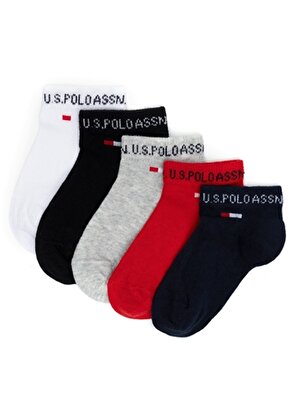 U.S. Polo Assn. Lacivert Erkek Çocuk Sneaker Çorabı EC02-IY24 5'Lİ
