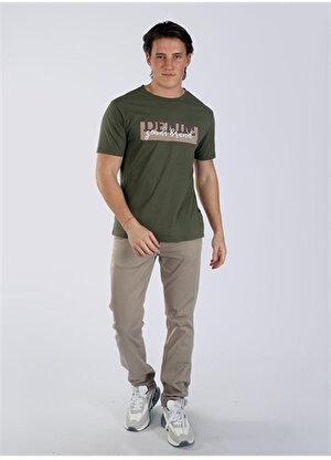 Lee Cooper Yuvarlak Yaka Haki Erkek T-Shirt 242 LCM 242005 GRANT HAKİ