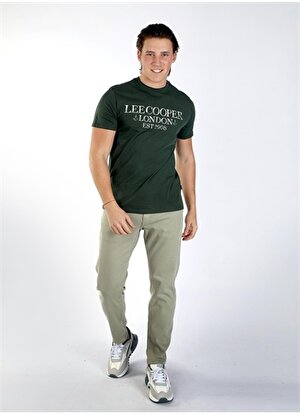Lee Cooper Yuvarlak Yaka Yeşil Erkek T-Shirt 242 LCM 242016 CADOR ZÜMRÜT YEŞİLİ