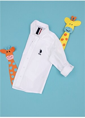 U.S. Polo Assn. Beyaz Erkek Çocuk Gömlek HARINOKIDS024Y