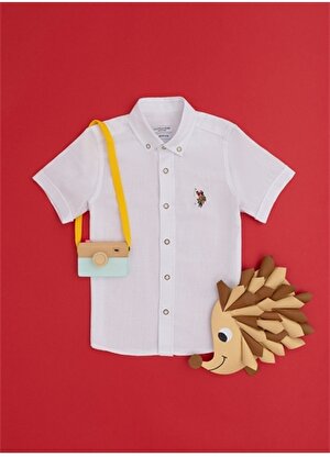 U.S. Polo Assn. Beyaz Erkek Çocuk Gömlek ELFYKIDS024Y