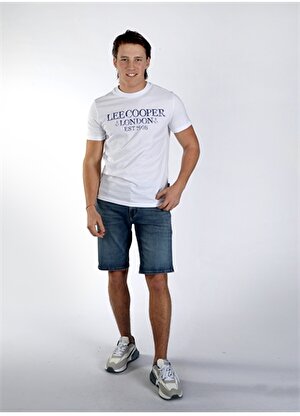 Lee Cooper Yuvarlak Yaka Beyaz Erkek T-Shirt 242 LCM 242016 CADOR BEYAZ