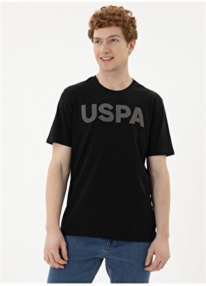 U.S. Polo Assn. Bisiklet Yaka Siyah Erkek T-Shirt GEARTIY024