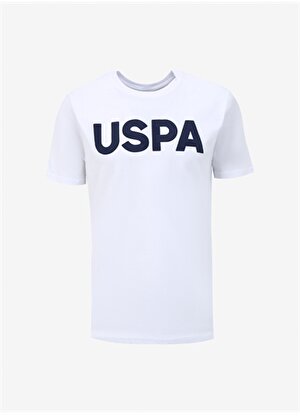 U.S. Polo Assn. Bisiklet Yaka Beyaz Erkek T-Shirt GEARTIY024