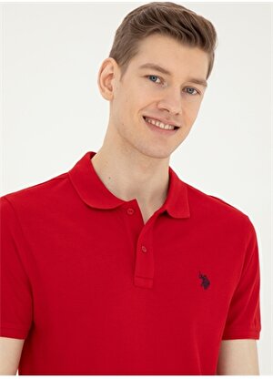 U.S. Polo Assn. Kırmızı Erkek Slim Fit Polo T-Shirt GTP04IY024