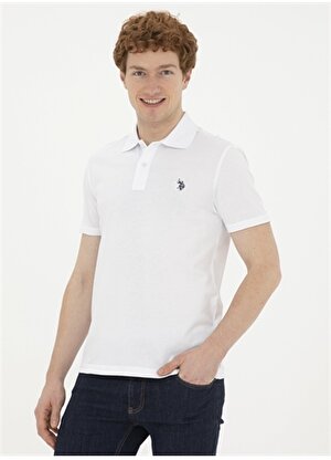 U.S. Polo Assn. Beyaz Erkek Slim Fit T-Shirt GTP04IY024