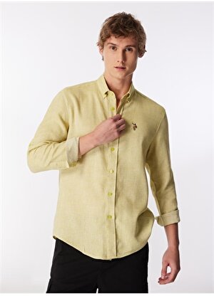 U.S. Polo Assn. Comfort Fit Düğmeli Yaka Fıstık Erkek Gömlek RAPPA