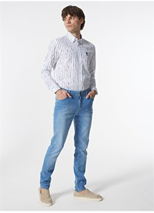 U.S. Polo Assn. Normal Bel Normal Paça Slim Fit Açık Mavi Erkek Denim Pantolon SERGIA-U