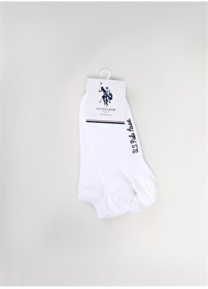 U.S. Polo Assn. Beyaz Kadın Patik Çorap CORAIY24 2'Lİ