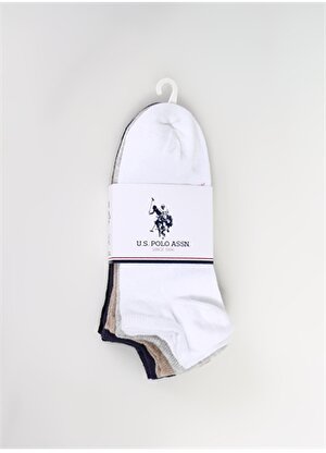 U.S. Polo Assn. Beyaz Kadın Patik Çorap COLOREIY24 - 5'Lİ