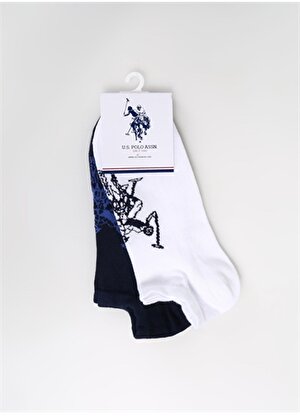 U.S. Polo Assn. Beyaz Kadın Patik Çorap LEKAIY24 -2'Lİ
