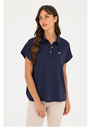 U.S. Polo Assn. Lacivert Kadın Comfort Fit Polo T-Shirt PAT