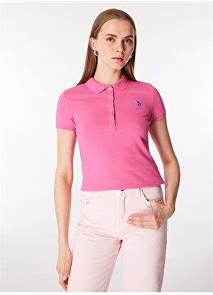 U.S. Polo Assn. Fuşya Kadın Slim Fit Polo T-Shirt TP0124
