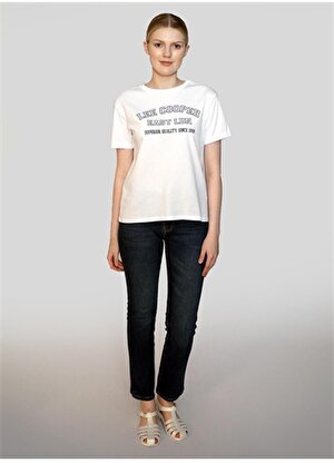Lee Cooper O Yaka Baskılı Beyaz Kadın T-Shirt 242 LCF 242019 COSEP BEYAZ