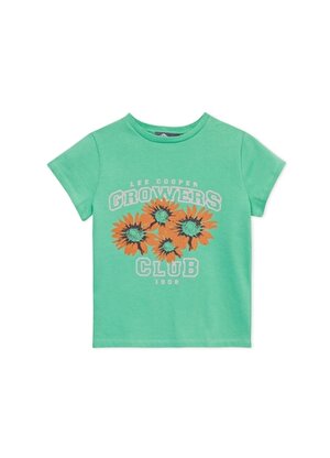 Lee Cooper Baskılı Yeşil Kız Çocuk T-Shirt 242 LCG 242006 CORSEA YEŞİL