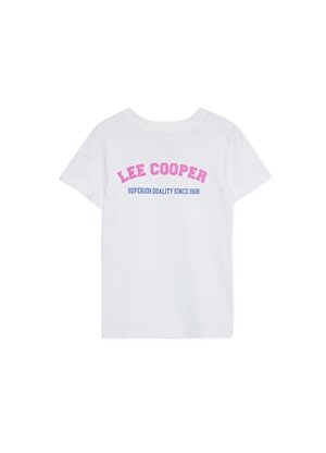 Lee Cooper Baskılı Beyaz Kız Çocuk T-Shirt 242 LCG 242007 SUSED BEYAZ