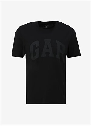 Gap Bisiklet Yaka Düz Siyah Erkek T-Shirt 856659