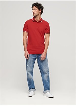 Superdry Düz Kırmızı Erkek Polo T-Shirt M1110387AOMG_SPORTSWEAR RELAXED TIP