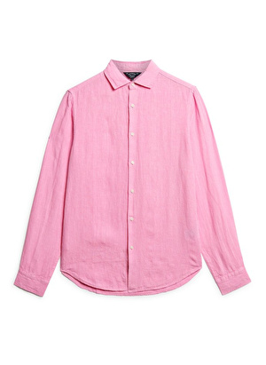 Superdry Normal Pembe Düz Erkek Gömlek M4010607ATZJ_STUDIOS CASUAL LINEN L