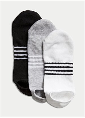 Marks & Spencer Siyah - Beyaz - Gri Kadın Patik Çorap 3301