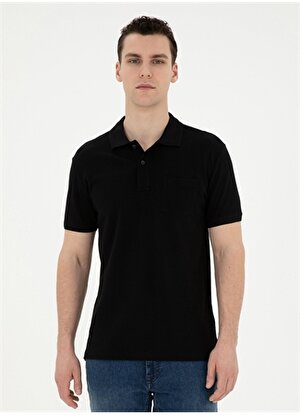 Pierre Cardin Düz Siyah Erkek Polo T-Shirt SUNNY-R