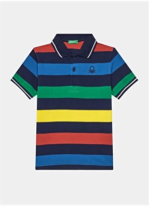 Benetton Siyah - Çok Renkli Erkek Çocuk Polo T-Shirt 3EJDC301B