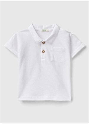 Benetton Beyaz Bebek T-Shirt 3F4JA104D