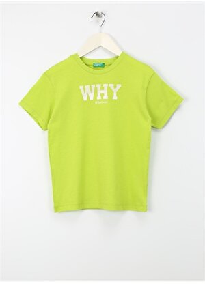 Benetton Neon Yeşil Erkek T-Shirt 3I1XC10HH