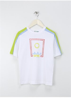 Benetton Beyaz Erkek T-Shirt 3I1XC10J0