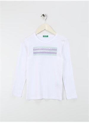 Benetton Beyaz Kız Çocuk T-Shirt 3I9WC10HA
