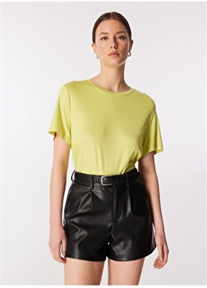 Faik Sönmez Yuvarlak Yaka Limon Kadın T-Shirt U68028