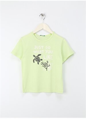 Benetton Açık Yeşil Erkek Çocuk T-Shirt 3I1XG10EE