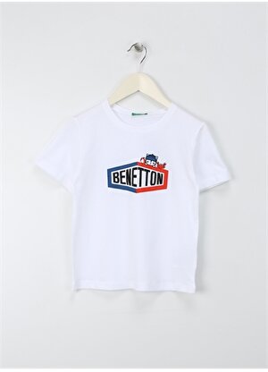 Benetton Beyaz Erkek T-Shirt 3I1XG10EH