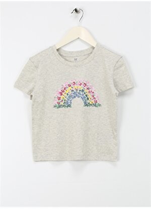Gap Desenli Gri Kız Çocuk T-Shirt 888863
