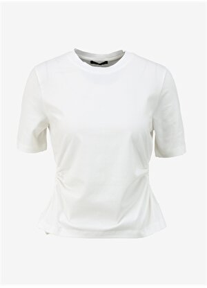 Sisley Bisiklet Yaka Beyaz Kadın T-Shirt 3X23L105M