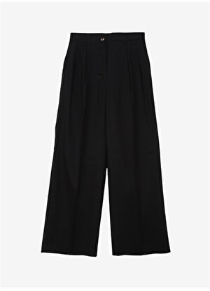 Sisley Yüksek Bel Geniş Fit Siyah Kadın Pantolon 483GLF05A