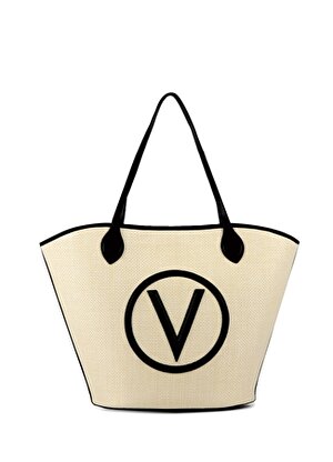 Valentino Bej-Siyah Kadın 15x32x34 cm Omuz Çantası VBS7QO01056