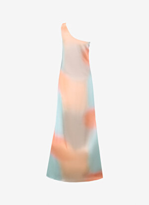 Pierre Cardin Düz Yaka Açık Mercan Uzun Kadın Elbise GRASS