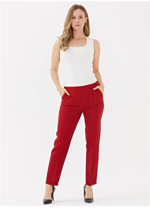 Selen Normal Bel Standart Kırmızı Kadın Pantolon 24YSL5190