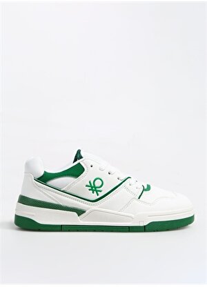Benetton Beyaz - Yeşil Kadın Sneaker BNI-10081  