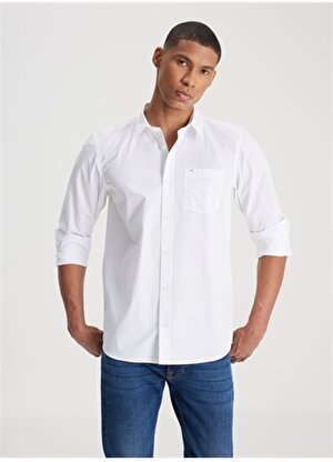 Lee Regular Fit Beyaz Erkek Gömlek L241274100 Uzun Kollu Gömlek