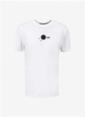 Lee Bisiklet Yaka Beyaz Erkek T-Shirt L241579100 Bisiklet Yaka T-shirt