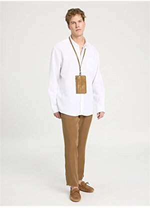 Wrangler Loose Fit Beyaz Erkek Gömlek W241248100 Uzun Kollu Gömlek