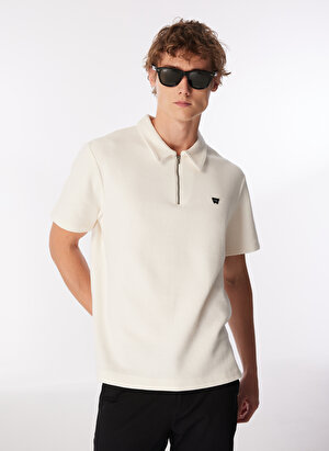 Wrangler Kırık Beyaz Erkek Polo T-Shirt W7NQ2052861Y Fermuarlı Polo T-shirt