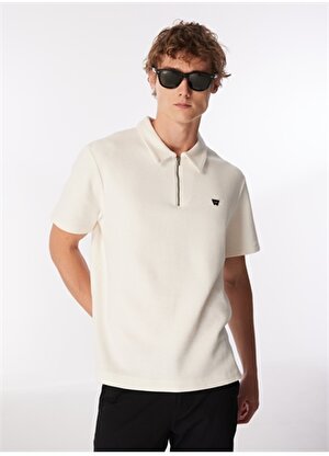 Wrangler Kırık Beyaz Erkek Polo T-Shirt W7NQ2052861Y Fermuarlı Polo T-shirt